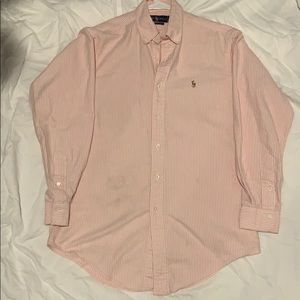 Ralph Lauren pink railroad striped oxford shirt